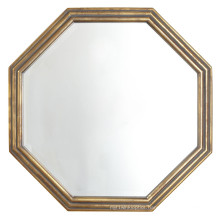 Hot Sales Antique Gold Octagonal Frame Wall Mirror with Narrow Wood Strings Decorated